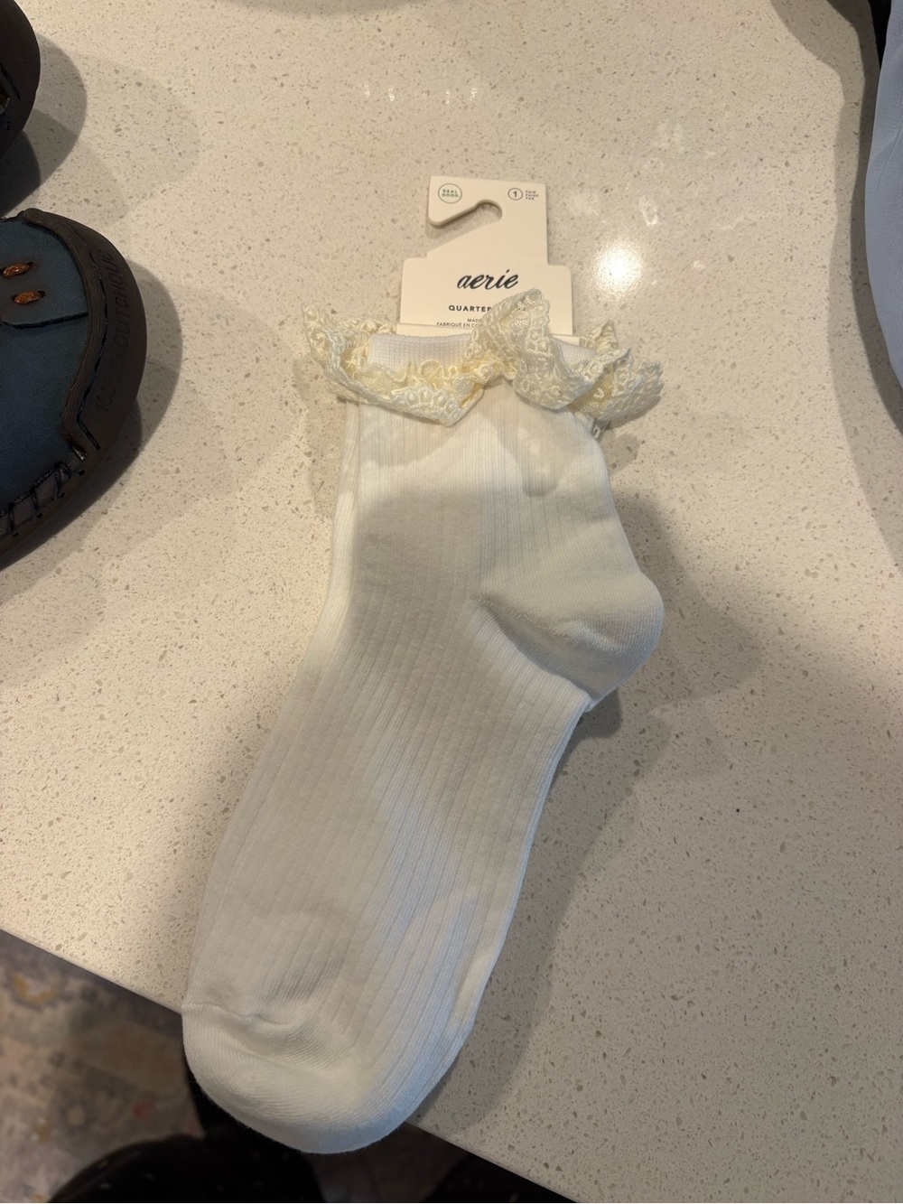 Sock product with label